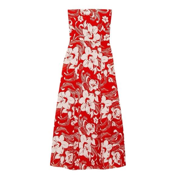 NWT Faithfull the Brand Maivi Floral Print Strapless Midi Dress Size 4 - Picture 6 of 9